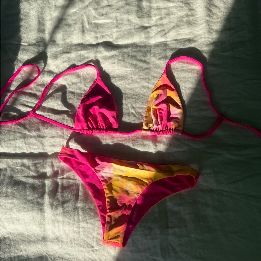 Vibrant Pink and Yellow Bikini Set